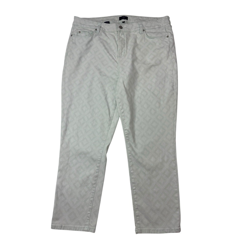 NYDJ Not Your Daughter's Women's 18P Diamond Stripes Pattern Ankle Stretch Jeans